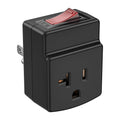 ETL Listed 15 to 20 Amp Adapter Plug with Built-In 15A Circuit Breaker | NEMA 5-15P to 5-20R