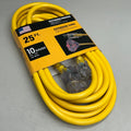 HOME ELECTRICAL ACCESSORIES  Heavy Duty Outdoor/Indoor Extension Cord  10 Gauge, 25' Yellow SJTW-3