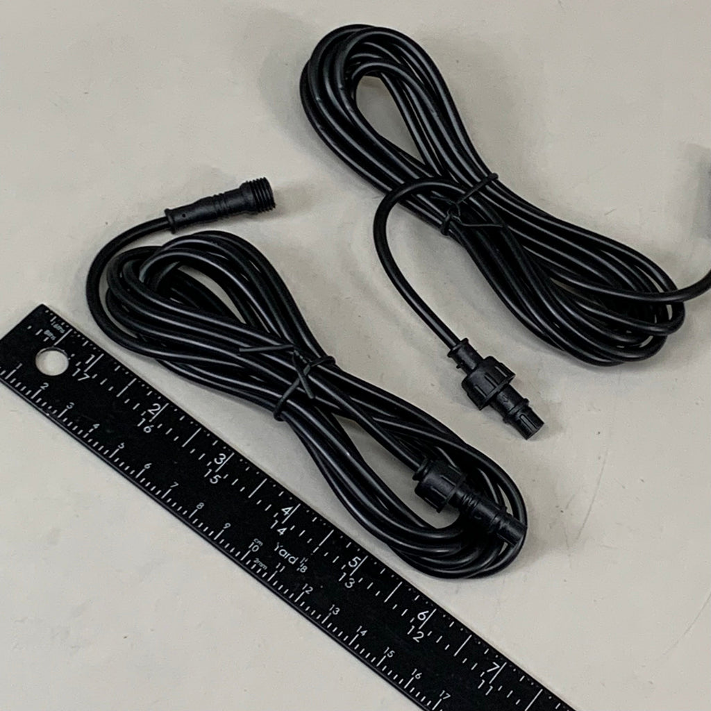 GENSSI (2 PACK) LED Rock Lights Wire Extension 3 Pin  8ft Black 8FT-STND-EXT