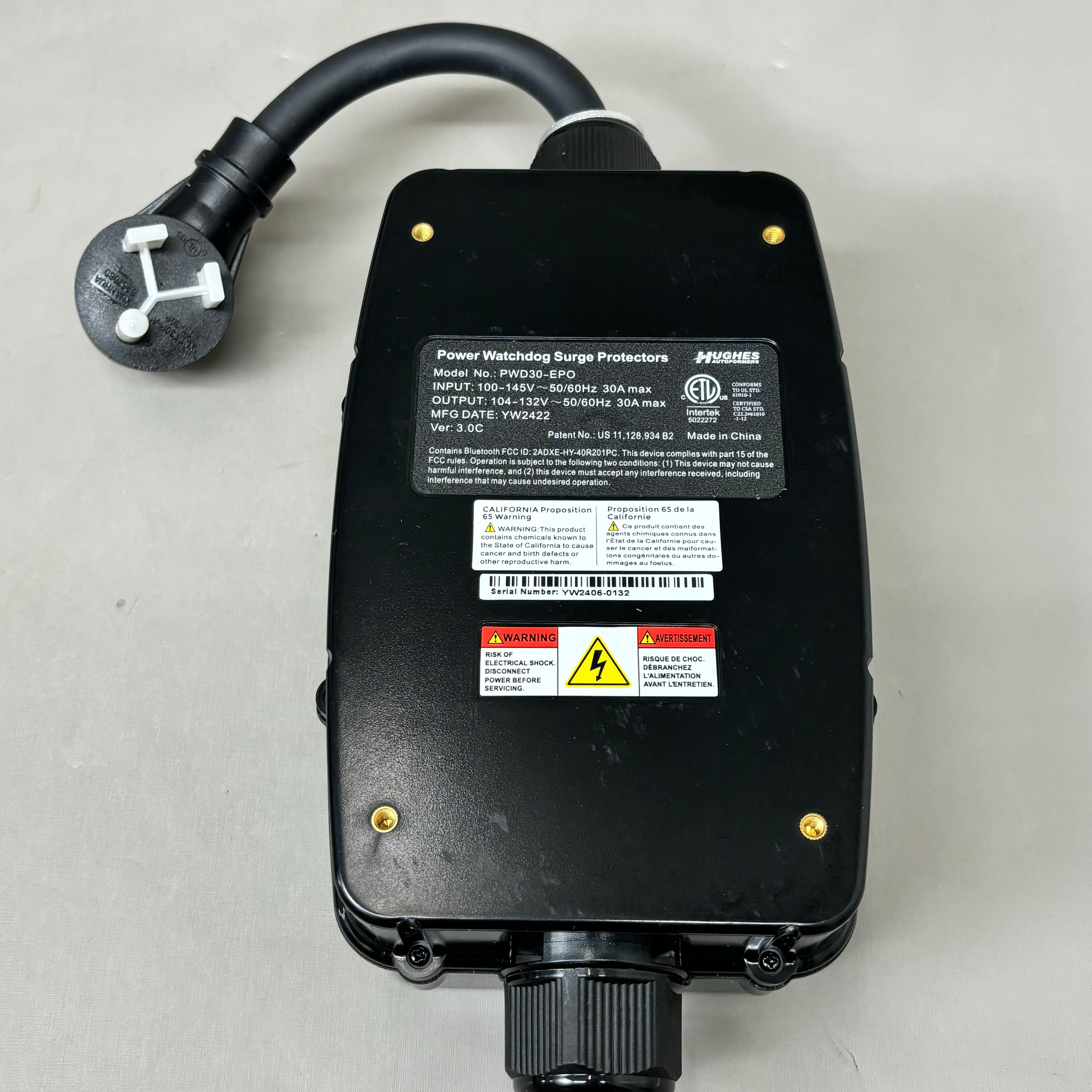 HUGHES AUTOFORMERS Power Watch Dog Smart RV Surge Protector 30 AMP 31" PED30EPO