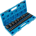 Impact Socket Set 1/2 Inches 26 Piece Impact Sockets, Shallow Socket, 6-Point Sockets, Rugged Construction, CR-V, 1/2 Inches Drive Socket Set Impact Metric 10mm - 36mm, with a Storage Cage
