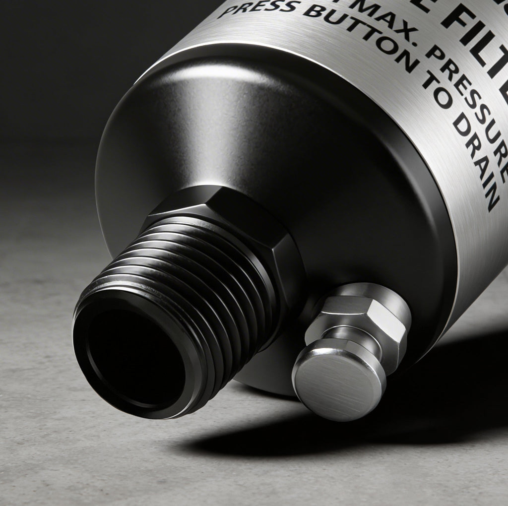 Professional Inline Air Filter System - 150 PSI Aluminum Oil & Water Separator with Drain (AI303)