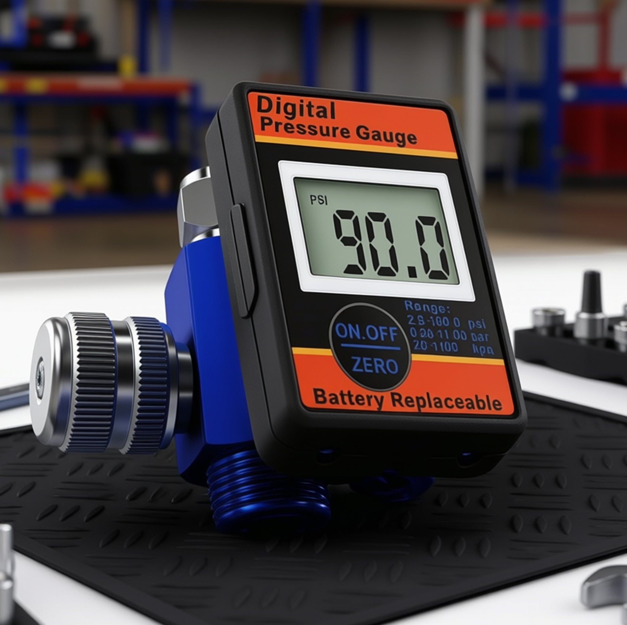 Professional Digital Air Pressure Regulator - Multi-Unit LCD Display with 160 PSI Range (DAR01B)