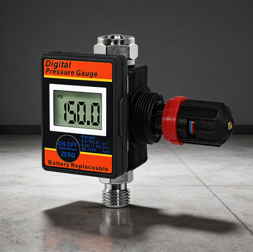 Digital Air Pressure Regulator with LCD Display - Professional 150 PSI Multi-Unit Control (DAR03B)